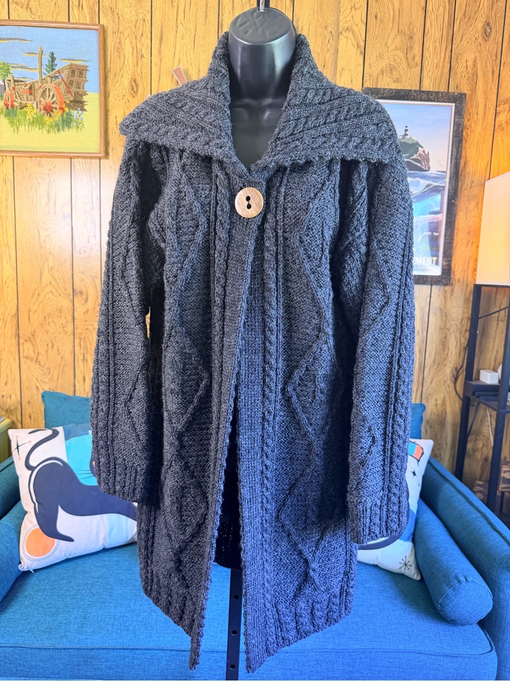 Aran Woollen Mills Made in Ireland Irish Knit Cardigan Sweater